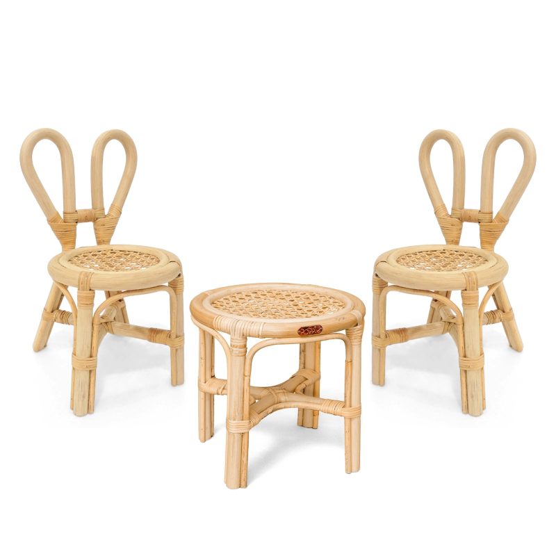 2002PoppieMiniTableBunnyChairSet