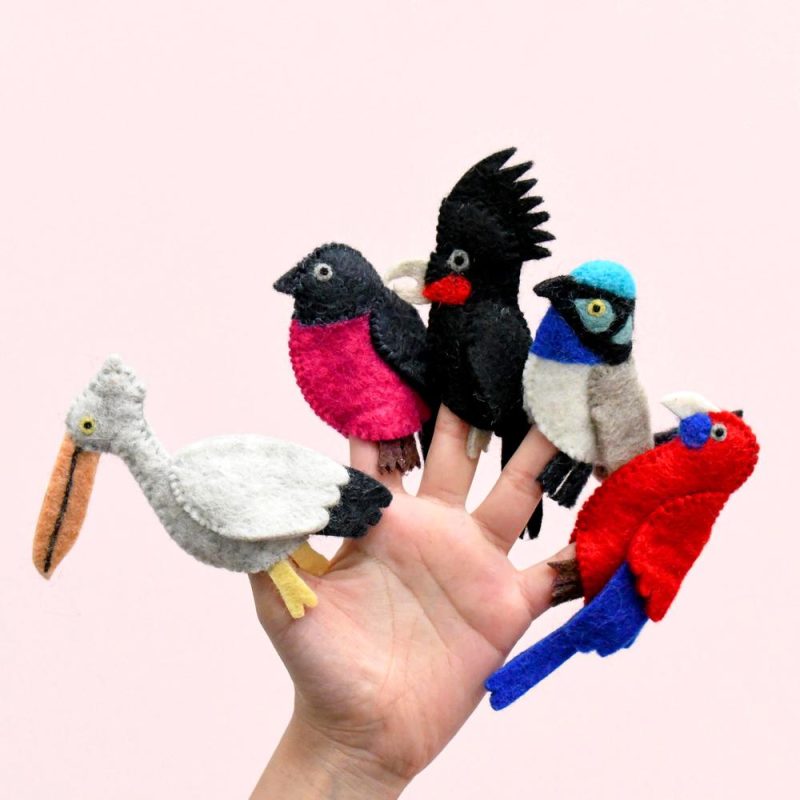 ColorfulAustralianBirds FingerPuppetSetof5