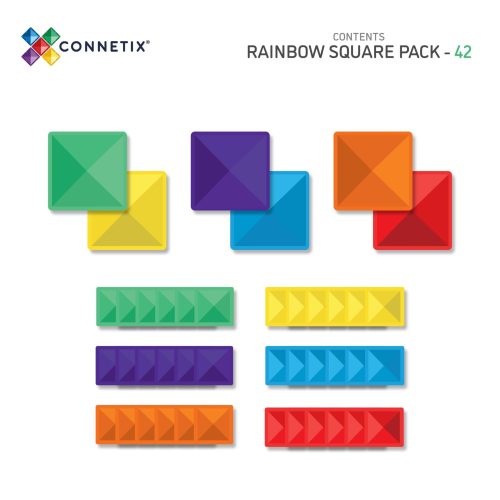 ConnetixTiles42PieceRainbowSquarePack5