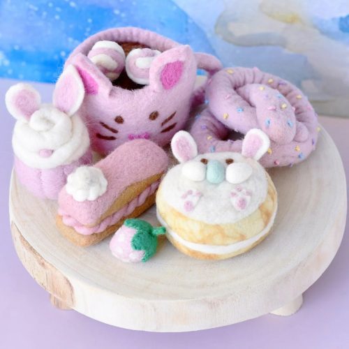 EasterFeltPlayFoodSet Pink3