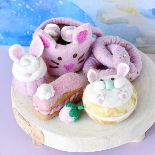 EasterFeltPlayFoodSet Pink4