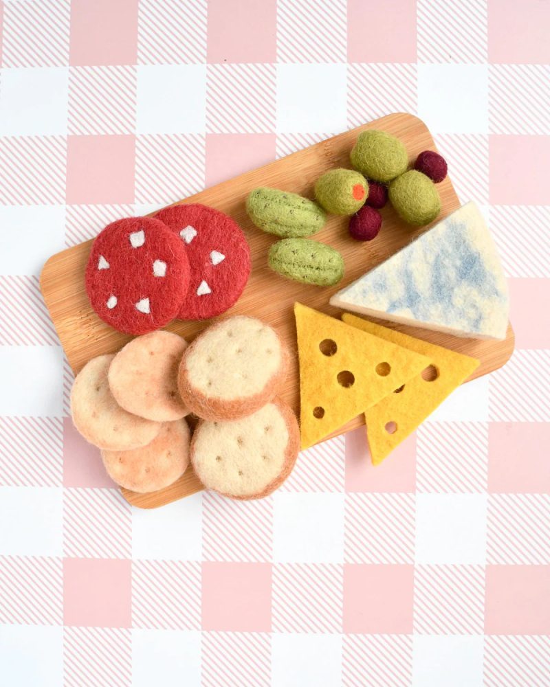 Felt Charcuterie Cheese Platter Play Food Set 4