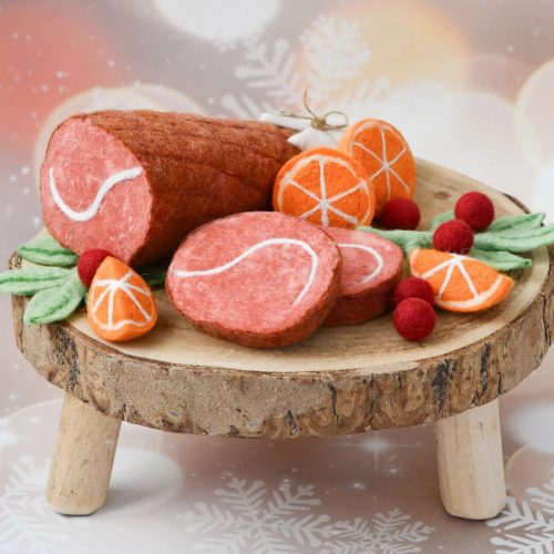 Felt Christmas Ham Feast Play Food Set 2 c889216c 4a12 4b84 aac9 34438e7b8f32