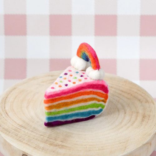 Felt Rainbow Cake Slice