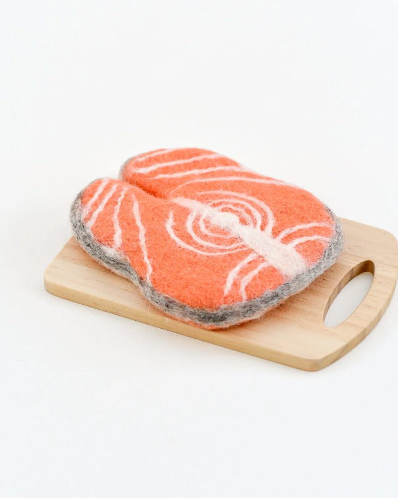 Felt Salmon Slice Play Food