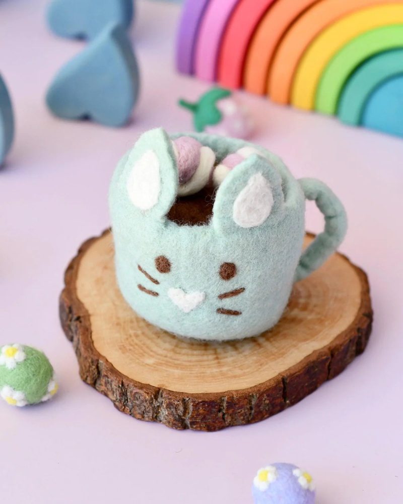 FeltBunnyHotChocolateMugwithMarshmallows MintGreenCup NewDesign2