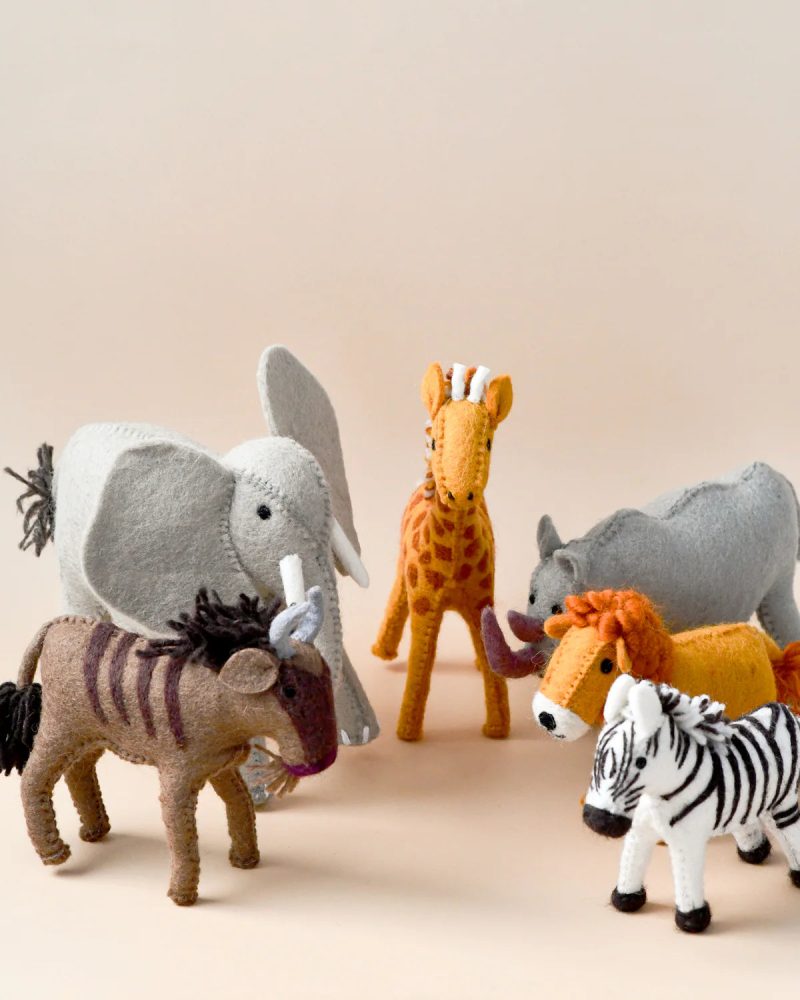 FeltSafariAnimalToys Setof62