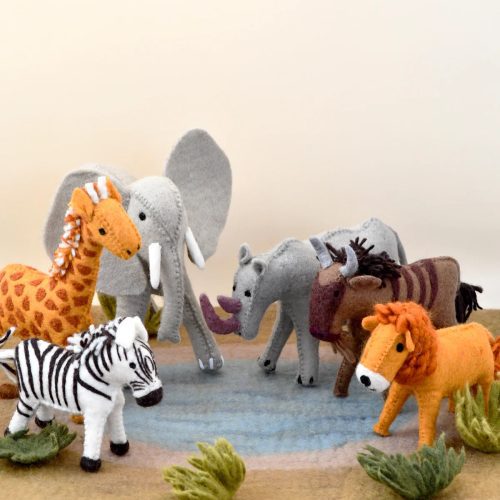 FeltSafariAnimalToys Setof63