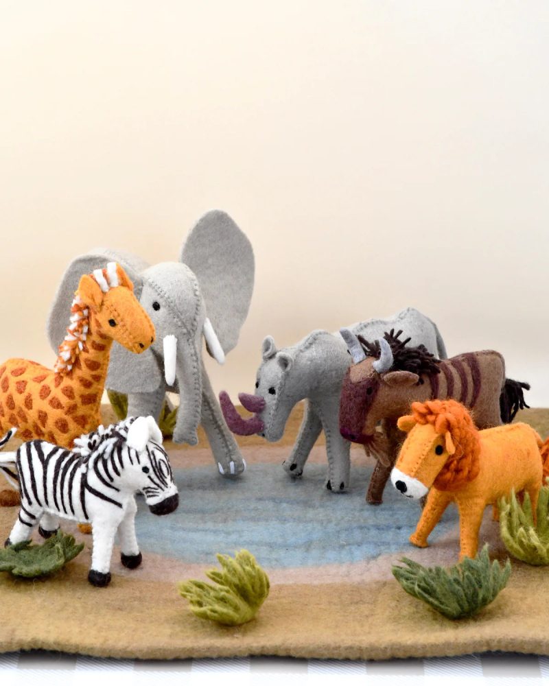 FeltSafariAnimalToys Setof63