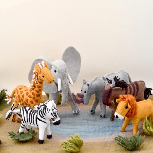 FeltSafariAnimalToys Setof64