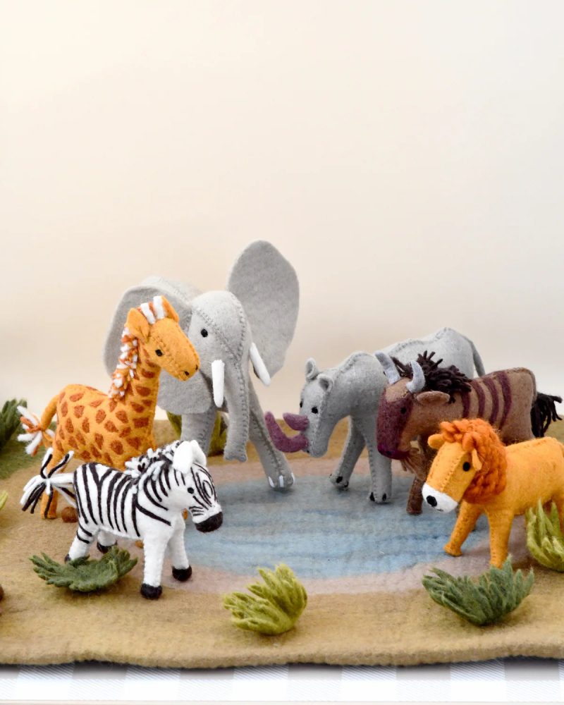 FeltSafariAnimalToys Setof64