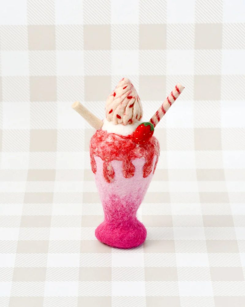 FeltStrawberryMilkShakePlayFood