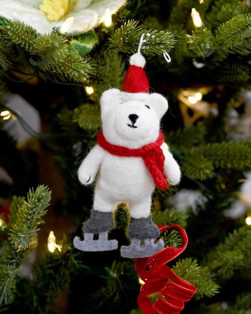 Felt Polar Bear Ornament 2