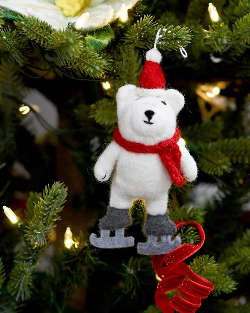 Felt Polar Bear Ornament