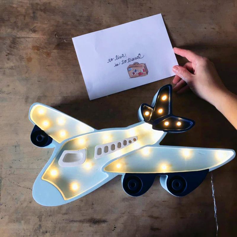 Little Lights Airplane Lamp Blue