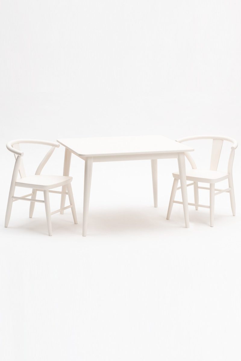 MIlton and Goose Crescent Childrens Table Chairs White