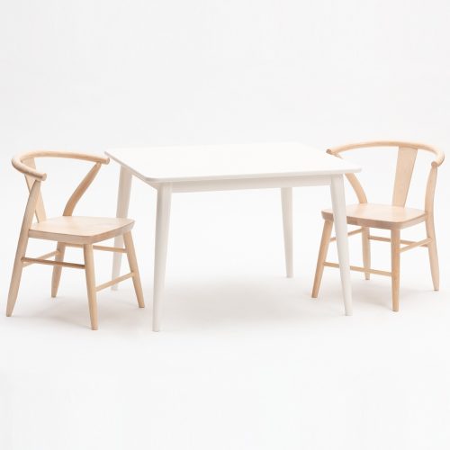 Milton and Goose Crescent Kids Table Chairs White Natural Wood