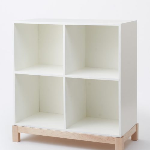 Milton and Goose Wooden Cubby Bookshelf White Angled