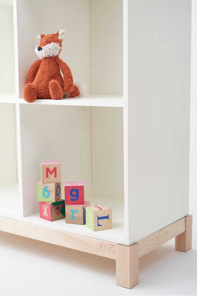 Milton and Goose Wooden Cubby Bookshelf White Styled