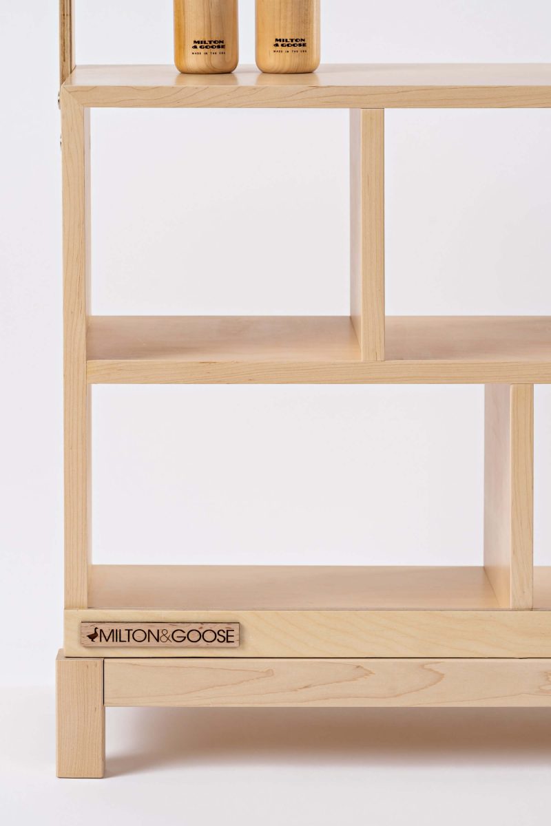 Milton and Goose Wooden Market Stand Natural Shelf Closeup