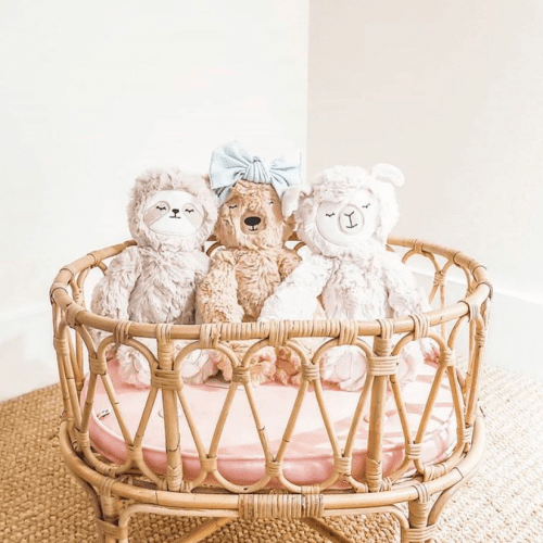 PoppieRattanDollCrib Pink5