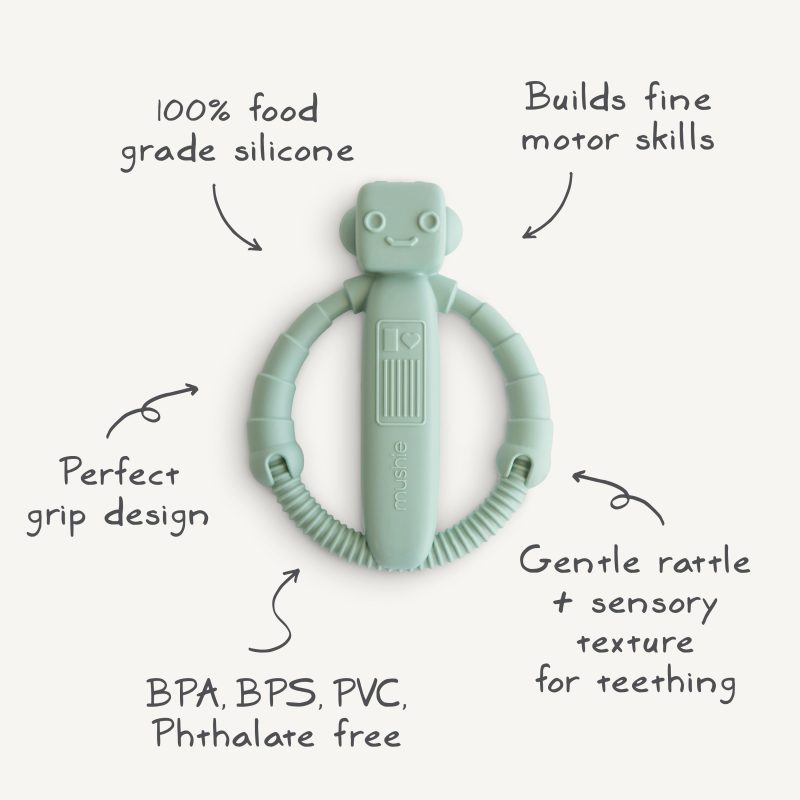 Robot Rattle Teether infographic