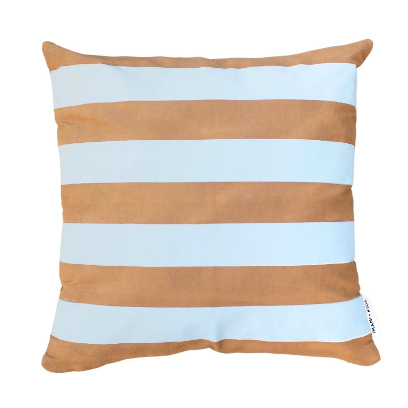 StripedPillowCover rust blue