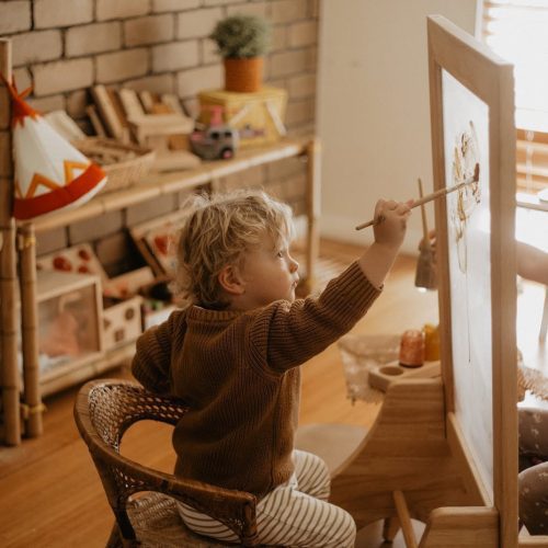 ToddlerWoodenPerspexEasel