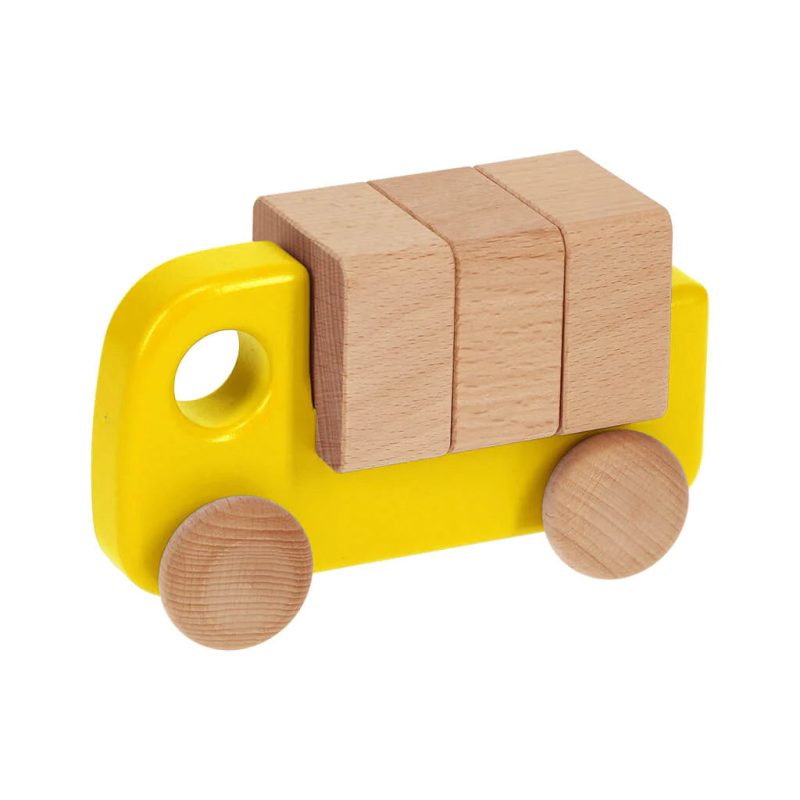 Woodensmalltruckwithblocks yellow1