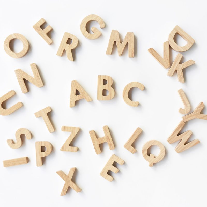 bamboo wooden alphabet letter learning tool 1