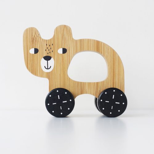 bear push toy wooden toys for baby toddler development 2