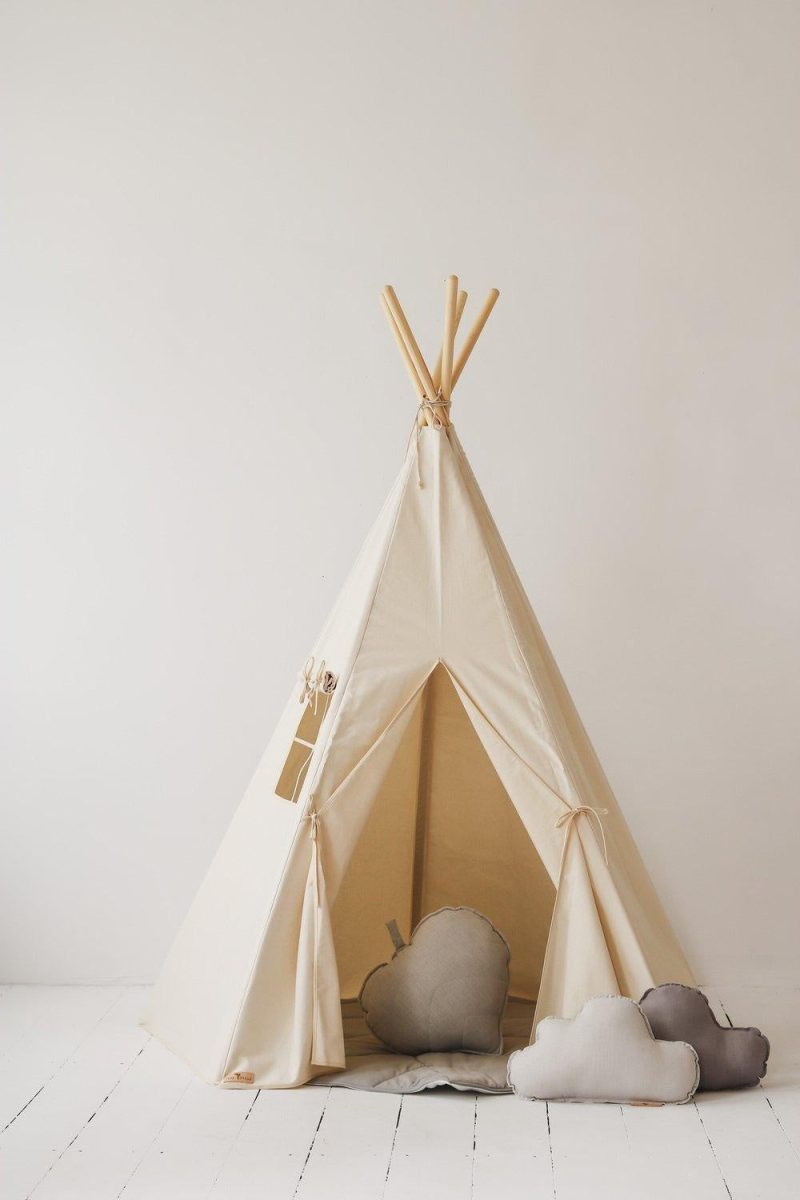 beige teepee and mat set 158117