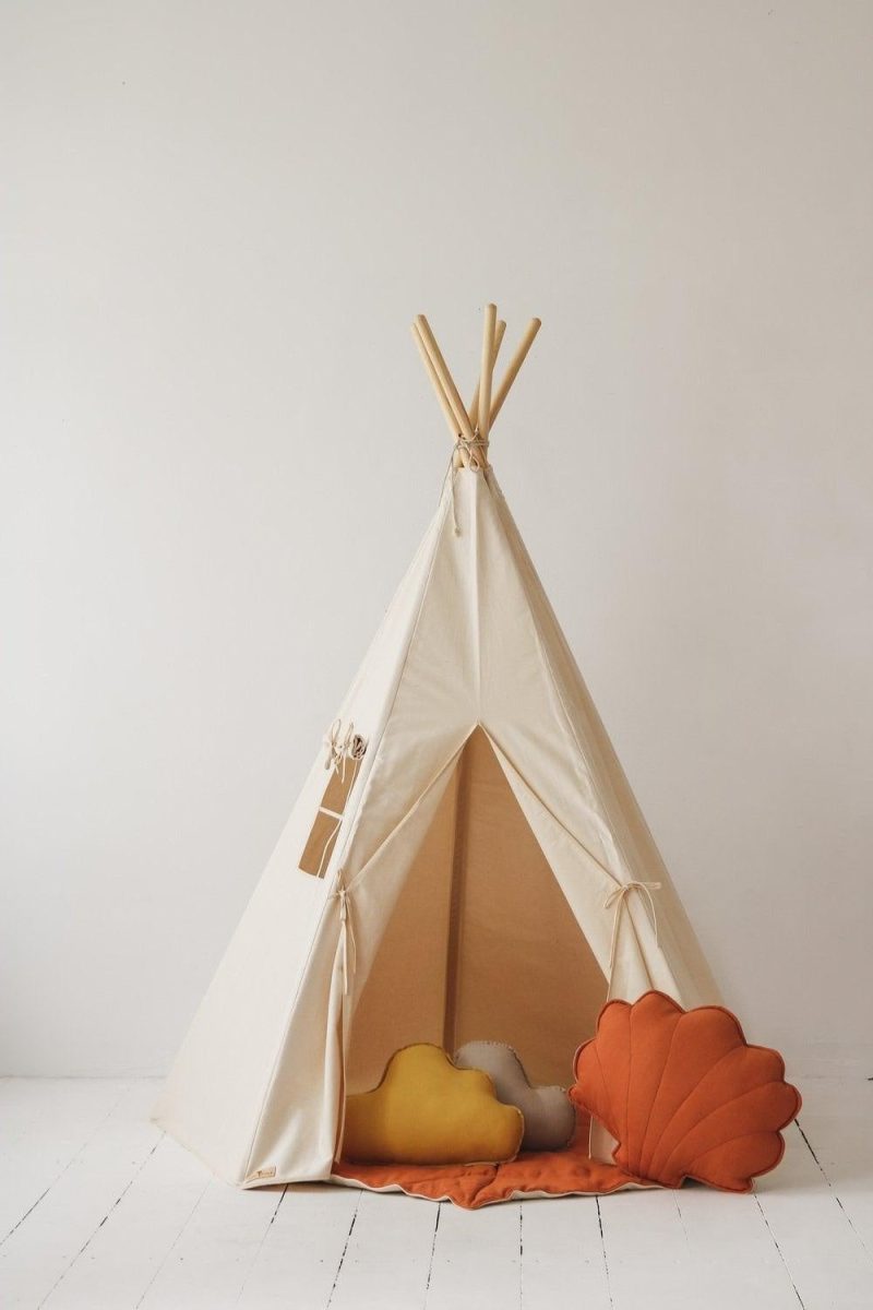 beige teepee and mat set 299601