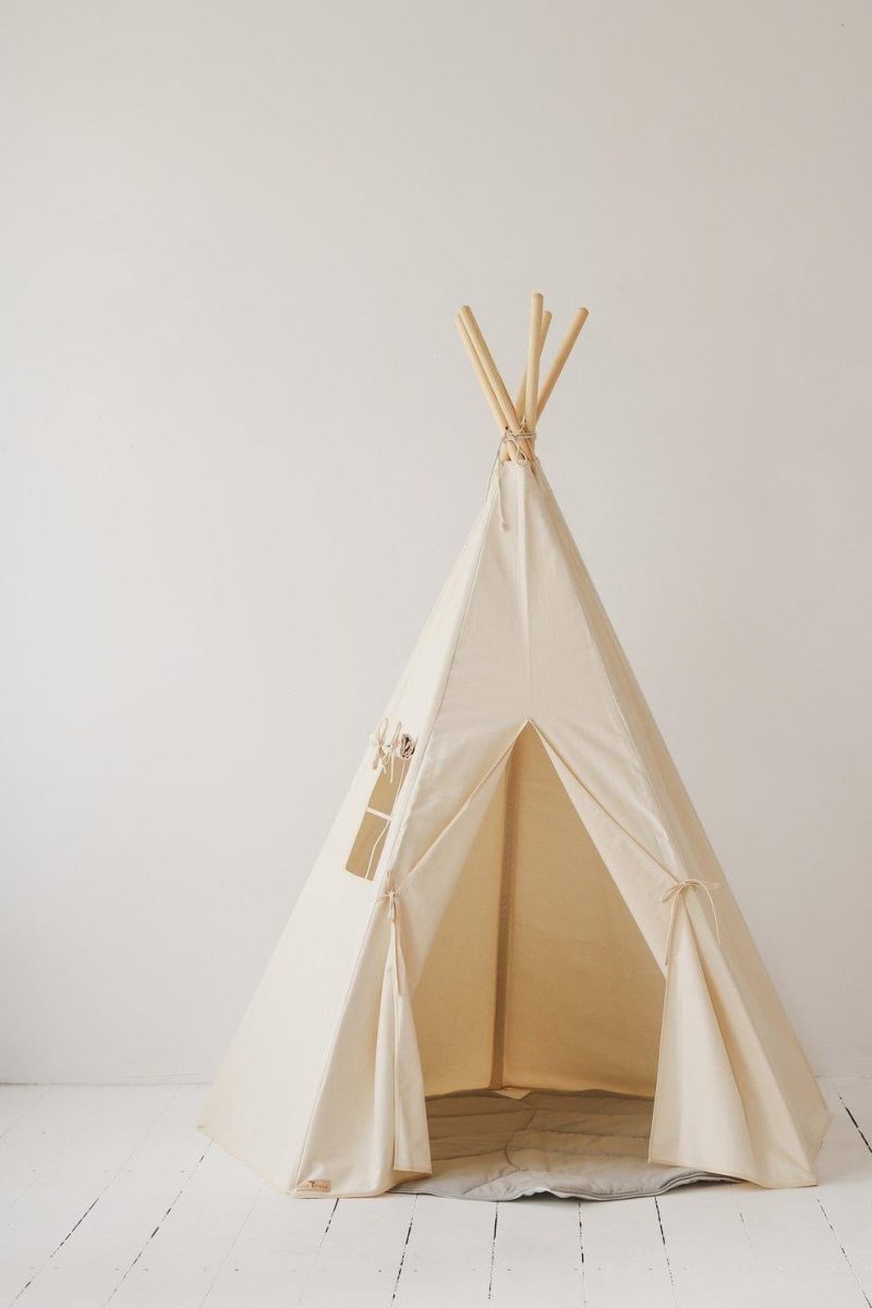 beige teepee and mat set 860434