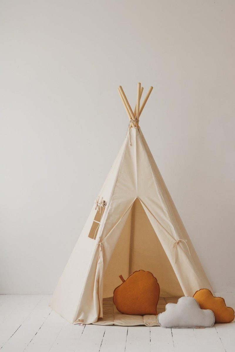 beige teepee and mat set 938140