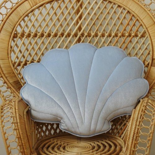 blue pearl velvet shell cushion 167368