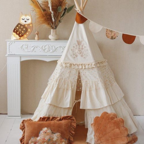 boho teepee tent with frills and embroidery 691382