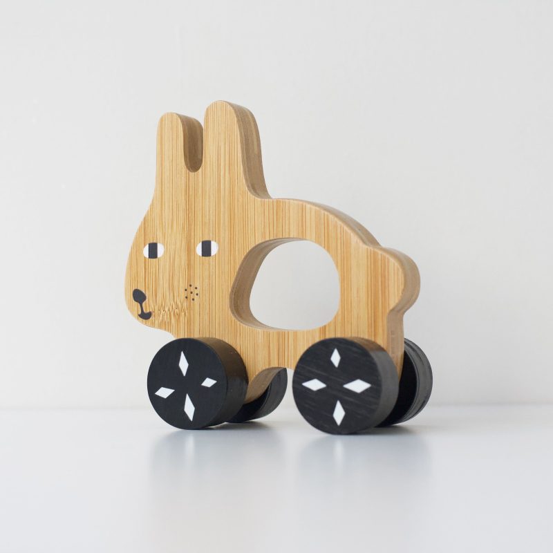 bunny push toy wooden toys for baby toddler development 1