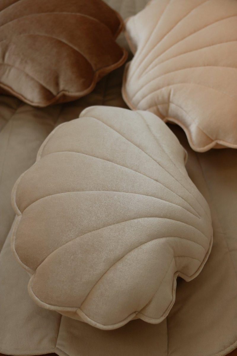 cream pearl velvet shell cushion 389880