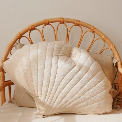 cream velvet ginkgo leaf cushion 102414