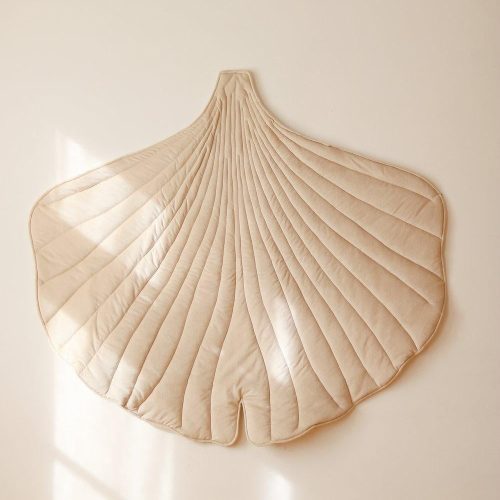 cream velvet ginkgo leaf mat 911950