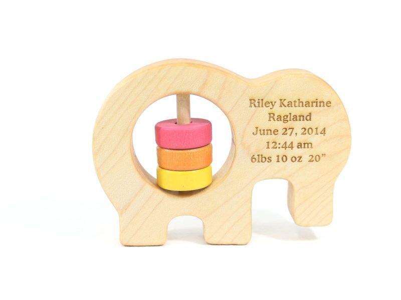 elephant wooden baby rattle 262536