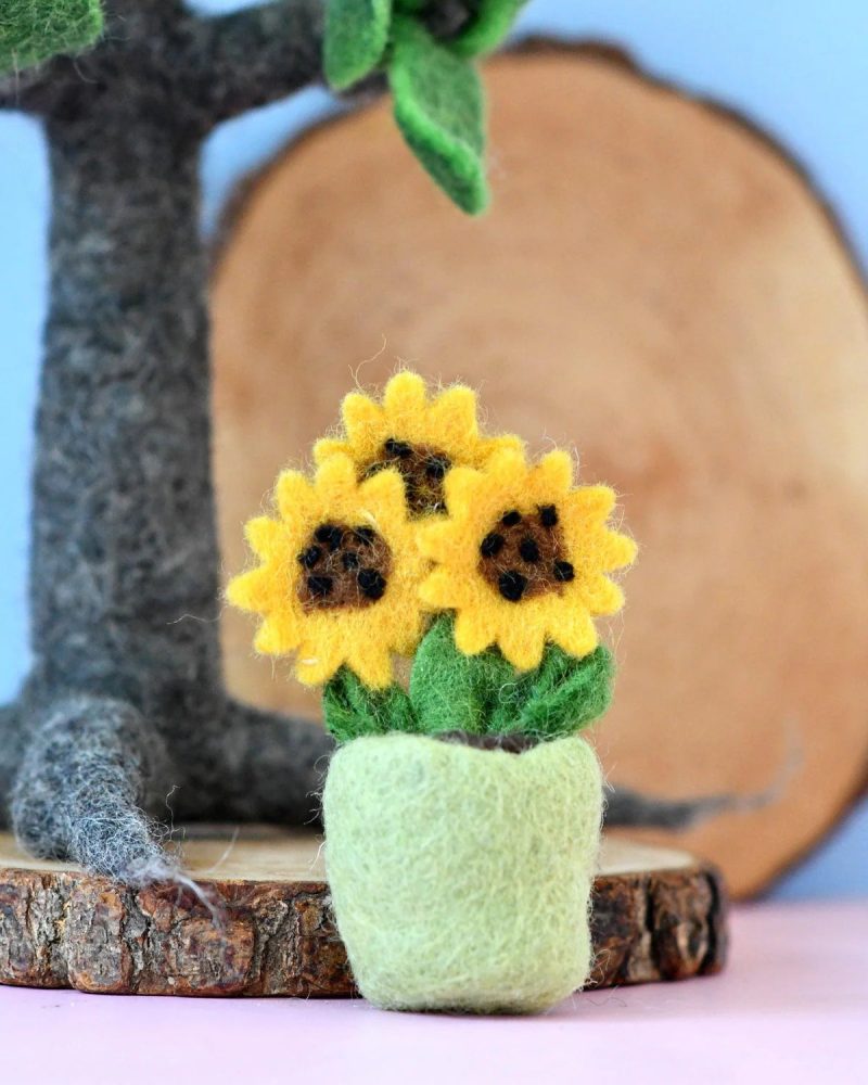 felt sunflower pot