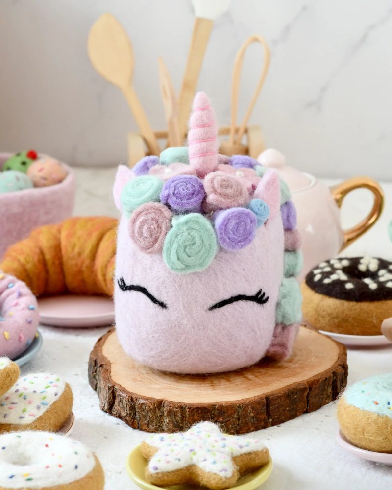 felt unicorn cake