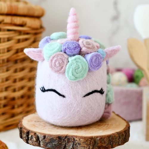 felt unicorn cake pastel pink