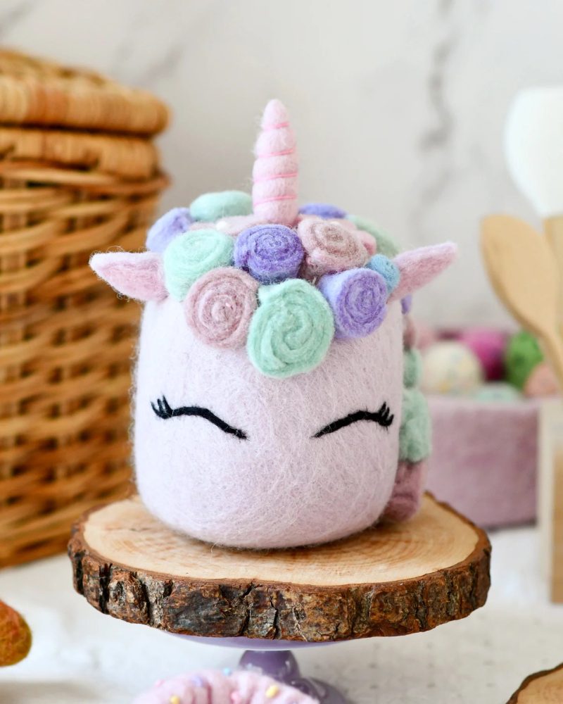 felt unicorn cake pastel pink