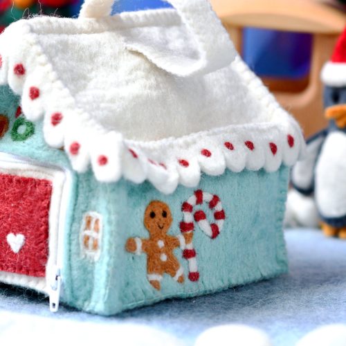 gingerbread house bag blue 12