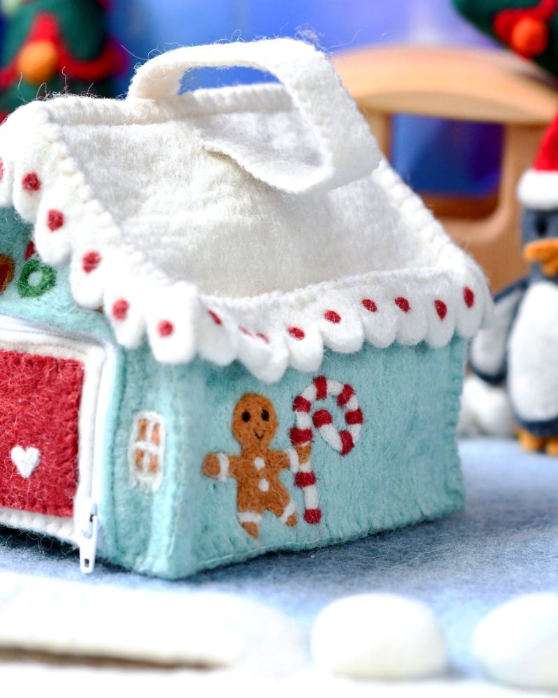 gingerbread house bag blue 12