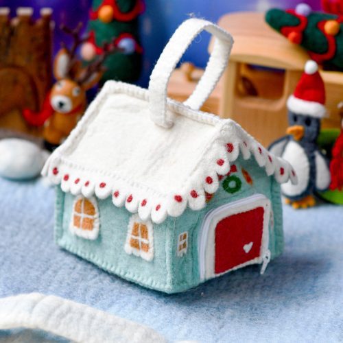 gingerbread house bag blue 5