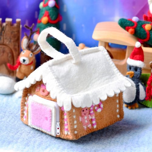 gingerbread house bag pink 3